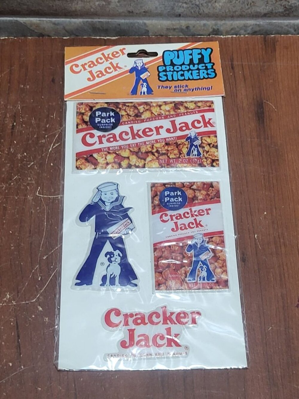 Vintage Cracker Jack Puffy Product Stickers